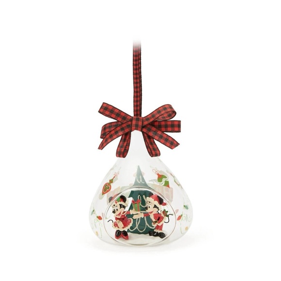 Disney Other - Disney Santa Mickey and Minnie Mouse Happy Holidays 2025 Glass Ornament,NWT